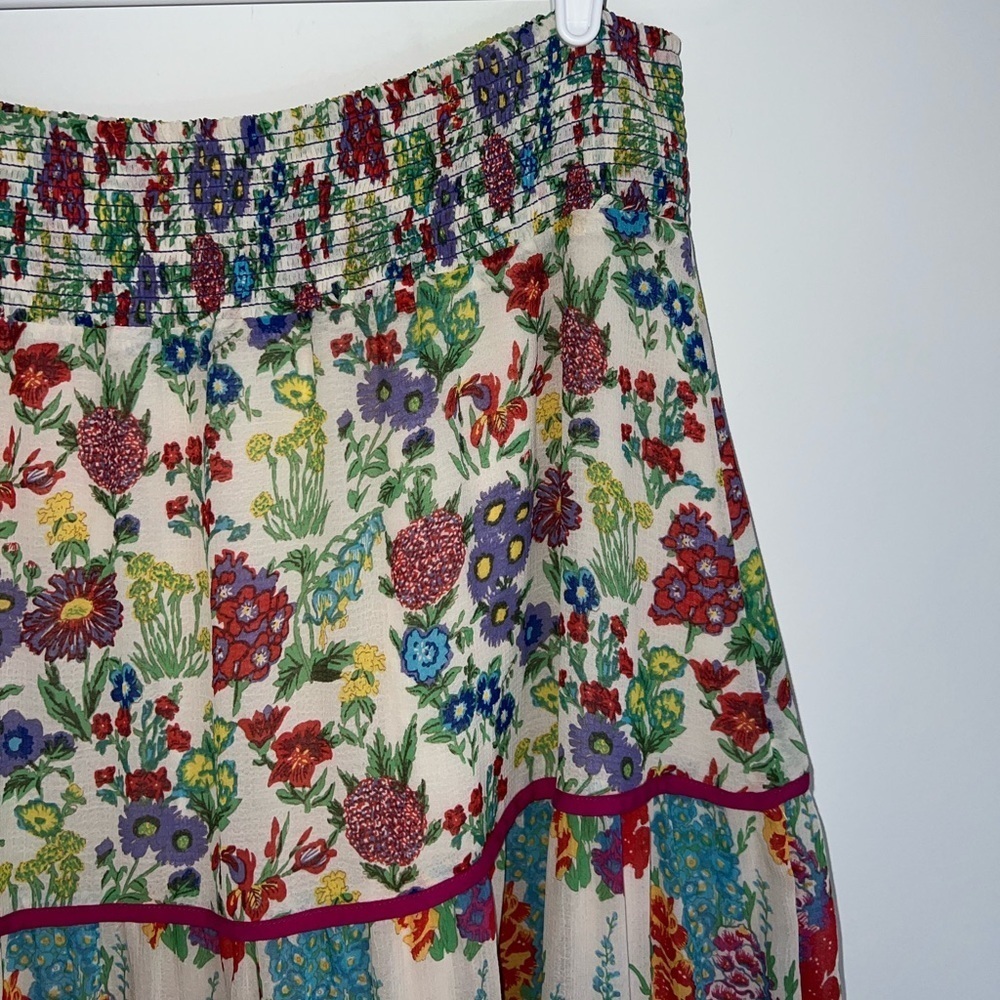 Anthropologie Lorraine Faaria Tiered Maxi Skirt Floral - Picture 11 of 16